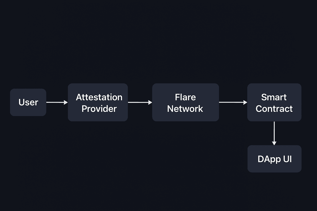 Diagram showing FDC data flow from API to smart contract